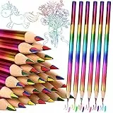 GOLDGE 40 Stück Regenbogenstift Buntstifte, 4 in 1 Farben Bleistifte Regenbogen Stifte Farbstifte für Skizzieren Zeichnen Färbung Geburtstag Mitgebsel Kinder Mädchen Junge
