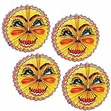 com-four® 4X Laterne mit Buntem Mond Motiv - Papierlaterne für Sankt Martin und Halloween - Martinslaterne für Kinder