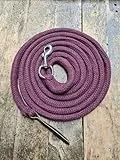 Bodenleine BlackBerry (dunkellila) 4 Meter Baumwolle Boltsnap Silber + Leder dunkel