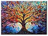 77iiAii Malen nach Zahlen Erwachsene, Paint by Numbers Baum Des Lebens, Basteln Erwachsene DIY, Mit Pinsel und Acrylfarbe Set, Als Geschenk für Wanddeko - 40x50cm