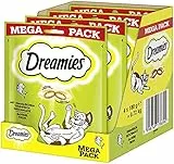 DREAMIES Katzensnacks - 4x180g - mit Thunfisch - Traumhaft knusprige Katzen Leckerlies mit zarter Füllung
