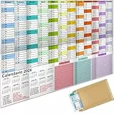 AEYAKA Wandkalender 2026, großer Jahreskalender, A1-Planer mit Feiertagsübersicht, Wochenkalender, gefalteter Kalender, 57 cm x 87 cm, Spanisch