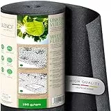 LILENO HOME 50m² Unkrautvlies Gartenvlies gegen Unkraut [150 g/qm] - Garten Unkrautfolie Wasserdurchlässig – Reißfestes Unkraut-Flies – Unkrautflies UV-beständig [1m x 50m]