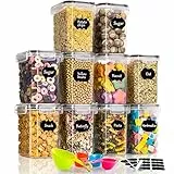 GoMaihe 1.6L Vorratsdosen 10 Set, Aufbewahrungsbox Küche Luftdicht Behälter aus Plastik Mit Deckel, Vorratsgläser zur Aufbewahrung von Nudeln, Müsli, Reis, Mehl, und für futter Haustiere, MEHRWEG