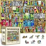 WOODEN.CITY Bücherregal 1000 Teile Puzzle, Holzpuzzles für Erwachsene, Hergestellt EU, Größe 51,9 x 37,5 cm, Bibliothek Puzzle, Geschenk, Hobby
