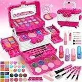 Flybay Kinder-Make-up, Spielzeug, Mädchen, waschbar, Make-up-Koffer für Kinder, Palette Make-up, Geschenk für Weihnachten, Geburtstag, Spielzeug für Mädchen 4-9 Jahre