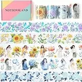 NOTIONSLAND 4 Rolls ästhetisches Washi Tape Set, PET Washi Tape, Multi-Muster dekoratives Washi Tape für Journaling, Bullet Journals, Planer, Kunst für Handwerk