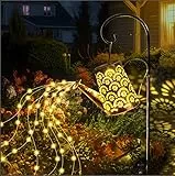 OUILA Solar Gießkanne Lichterkette, Solarlaterne für außen mit Schäferhaken, Solarlampen IP65 Wasserdicht, LED Lichterketten für Außen, Gartendeko, Hofweg, Blumenbeet