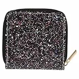 Amosfun Mini GeldböRse Damen Mit Glitzer ReißVerschluss - Fashion Sequins Kurze GeldböRse FüR MüNzen SchlüSsel Und Wechselgeld Ideal FüR Schule Einkaufen Und Ausgehen Silber