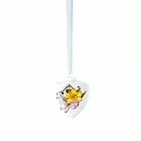 Hutschenreuther Porzellan-Mini-Herz 2025, Porzellanherz zum Aufhängen, Höhe 4,5 cm, Sammeledition Ostern, Porzellan Mehrfarbig, Motiv Narzisse gelb