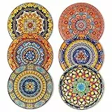 Dessertteller 6er Set, vancasso KRVI Essteller set 6 Personen, Ø 22 cm Teller Set für Spülmaschine und Mikrowelle, Pastateller, Frühstücksteller, Kuchenteller