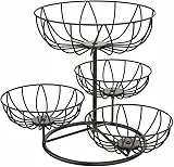 Bomclap Obstkorb Obst Etagere mit 4 Etagen, Metall Obstschale für die Arbeitsplatte Küche, Abnehmbar Obstkörbe 4 Stöckig, Obstetageren Gemüse Aufbewahrung für Brot, Snacks, Gemüse (Braun)