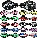 FunTomia Waveboard Original ABEC9 Kugellager inkl. Tasche (Verschiedene Farbdesigns) (Schwarz/Weiß Flecken)