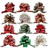 Naler 12 x Geschenkschleife PVC Geschkenk Band für Weihnacht Geschenkverpackung