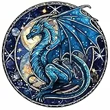 Holzpuzzle Erwachsene, Drache Holzpuzzles 200 Teile, Einzigartiges Tierform Holz Puzzle, Kreatives Weihnachten Geschenke für Teenager und Erwachsene Diamant-Malset
