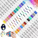 GOLDGE 24 Farben Acrylstifte für Steine Wasserfest, Textilstifte, Acrylic Paint Marker, Steine Bemalen Stifte, Acrylmarker für Holz, Glas, Basteln, DIY, Fotoalben, Stoff