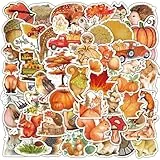 LXONTSG Herbst-Sticker, 50 Stück Herbst-Aufkleber mit Tieren, Dekorationen für Scrapbooking, Thanksgiving, Orange, Vinyl, natürlich/saisonal