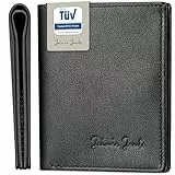 Jaimie Jacobs SLIMSTAR Geldbeutel dünne Geldbörse Leder Slim Wallet Hochformat Herren (Schwarz)