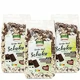 Gerstoni Gersten-Müsli Schoko (3x450g) - schokoladig & lecker, nicht süß - Schokomüsli mit hohem Ballaststoffgehalt & feinen Premium-Gerstenflocken - natürl. Quelle von Beta-Glucan - Fitness-Boost