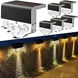 AGOTD Solarleuchte für den Garten, für den Außenbereich, Solar-Beleuchtung für den Garten, Terrassenlampe für den Außenbereich, 2 LED-Modi, Warmweiß + Bernstein, 6 Stück