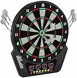 Elektronische Dartscheibe, E-Dartboards Dartautomat mit 4 LCD-Anzeige und 6 Darts und 24 Pfeilkopf 27 Spiele mit 243 Spieloptionen Profi Elektronik Dartspiel für 1-16 Spieler