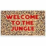 FISURA – Fußmatte “Better Late” aus Kokosnuss mit Rutschfester PVC-Basis. Handbemalte Innenmatte in Rosa. Türmatte mit lustigem Spruch. 70 cm x 40 cm. (Jungle, Leopard)