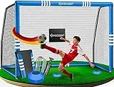 KESSER® Fußballtor – Hochwertiges Fußballtor 180cm, Training Schusstraining UV-beständigem Netz, Stahlrahmen mit Polsterung, Erdhaken, Luftpumpe, Hüttchen, Montagezubehör für Kinder und Erwachsene