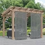 Clothink Outdoor Vorhang Wetterfest Mit Ösen Transparent Rostfrei mit Ösen für Terrasse Garten Balkon Familienhaushalte einfache Montage farbecht haltbar(132x215cm, 1Stück,Grau)