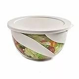 SNIPS | Salatschüssel mit Deckel | Salatschüssel Kunstoff 3 L, Servierschüssel für Salat | 23,5 x 23,5 x 13,5 cm| Weiß| BPA- und phtalat-frei | Hergestellt in Italien