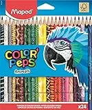 Maped 832224 - 24x Buntstifte, Farbstifte COLOR'PEPS ANIMALS mit Tiermotiven, bunt, 1 Stück (24er Pack)