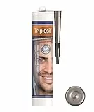 Triplesil Premium Silikon Dichtstoff – Hochtemperatur 1x310 ml Silikon für Sanitär und Außenbereich-Wasserdichte Dichtmasse-silicone sealant for outdoor and indoor (Silver/grey, 1)