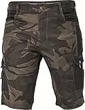DINOZAVR Crambe Herren Kurze Arbeitshosen - Strapazierfähig - Cargo Shorts für den Sommer - Camo S