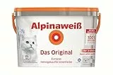 Alpinaweiß Das Original – optimal deckende und ergiebige weiße Wandfarbe – mit Spritz-Schutz-Formel – 10 Liter