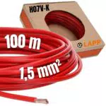 100 Meter Lapp 4520041 H07V-K 1, 5 mm rot I Verdrahtungsleitung I Aderleitung flexibel I PVC Einzelader I Litze 1