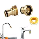 3 Stück Messing Wasserhahnverbinder Universal Wasserhahnanschluss Schlauchadapter