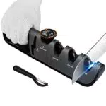 4-in-1 Messerschärfer, 6 Stufen Manuelle Messerschleifer Verstellbar Knife Sharpener