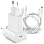 4er-Pack Schnellladegerät für 20W USB C Ladegerät mit iPhone Ladekabel 2M