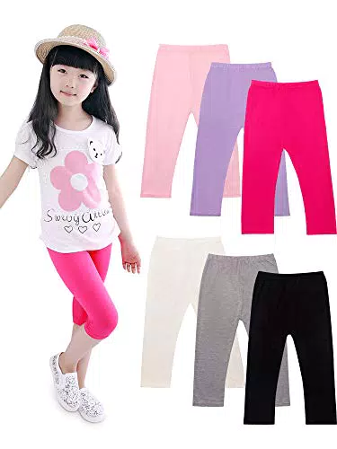 6 Stücke Mädchen Capris Leggings Baumwolle Ernte Sommer Leggings für die Schule zu Tragen