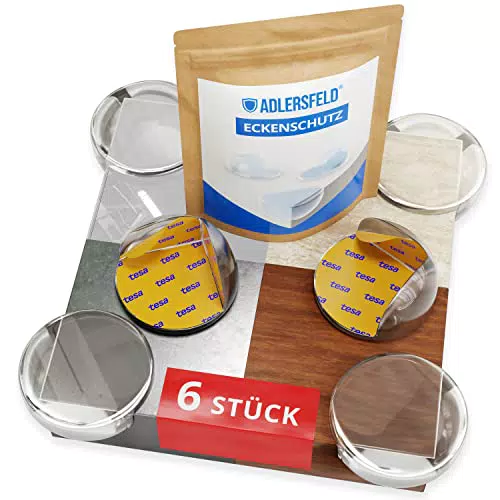Ādlersfeld™ I Eckenschutz Baby I koṇa pāleti Series I 6 Stück I XL Tesa Klebefolie I Kantenschutz Transparent I Kantenschutz Selbstklebend I Tischkantenschutz I Eckschutz I Ecken- & Kantenschutz