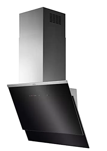 AEG DVS567AHG Kopffreie Wand-Dunstabzugshaube / Abluft oder Umluft / 60cm / Schwarz/Edelstahl / HobHood / SilenceTech / max. 310 m/h / min. 65 max. 73 dB / A / Schwarz/Edelstahl