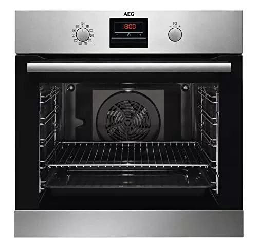 AEG BPS33102ZM Einbaubackofen / Serie 6000 mit SurroundCook / Pyrolyse Selbstreinigung / Grillfunktion / Display mit Uhr / Kindersicherung / A+ / Edelstahl mit Antifingerprint