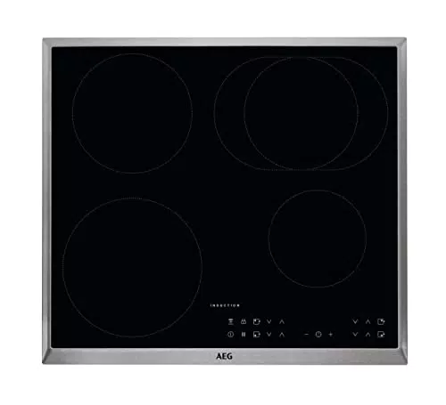 AEG IKB6431AXB Autarkes Kochfeld / Induktion / Serie 3000 mit Induktion / HobHood / 60 cm / Edelstahlrahmen / 4 Kochzonen / Powerfunktion / Kindersicherung