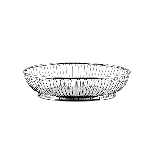 Alessi 829 Drathkorb, oval aus Edelstahl, 4.5 x 28 x 4.5 cm