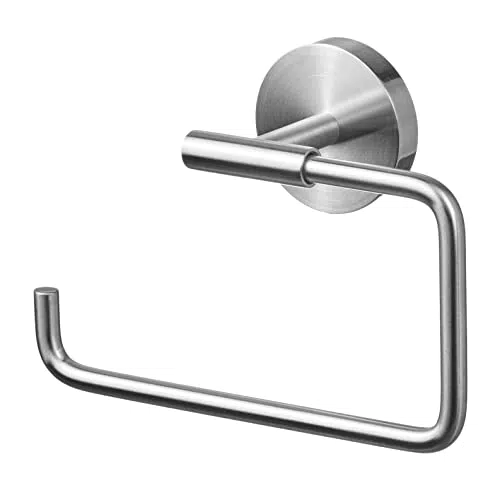 AMARE Luxus WC Rollenhalter, Silber, Klopapierhalter Bohren oder kleben