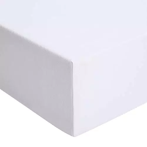 Amazon Basics Spannbetttuch, Jersey, Super King, weiß