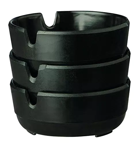 APS 576 Aschenbecher "CASUAL" 3er-Set Schwarze Melamin Aschenbecher