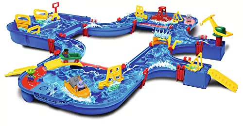 AquaPlay - Mega Lock Box - Wasserbahnset mit 5 Spielstationen und 62 Teilen