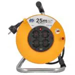 as - Schwabe Kabeltrommel 25 m, Verlängerungskabel-Trommel 4 Einbausteckdosen 230V / 16A mit USB-Ausgang 5V/2
