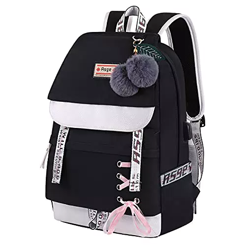 Asge Schulrucksack Mädchen Schulranzen Schultasche mit Ergonomischem Design Rucksack Campus Backpack Nylon Wasserdicht Daypacks Damen Freizeitrucksack Teenager Rucksäcke Modisch Schule Bag