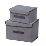 Aufbewahrungsbox mit Deckel in Rosa, Blau, Grau, stapelbar